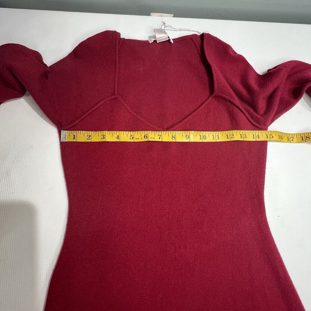 Rachel Parcell Red Romba Midi Sweater Dress Sz S Red A-line Classic Valentine - Picture 6 of 13